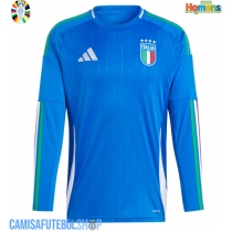Camisa de time de futebol Itália Replicas 1º Equipamento Europeu 2024 Manga Comprida